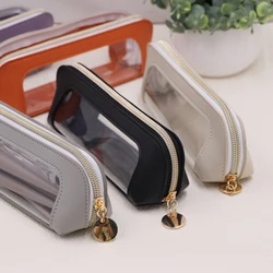 Clear Pencil Bags, Makeup Color Pouch with Zipper Travel Toiletries Bag Multifunctional Bag for Office Stationery Travel Storage