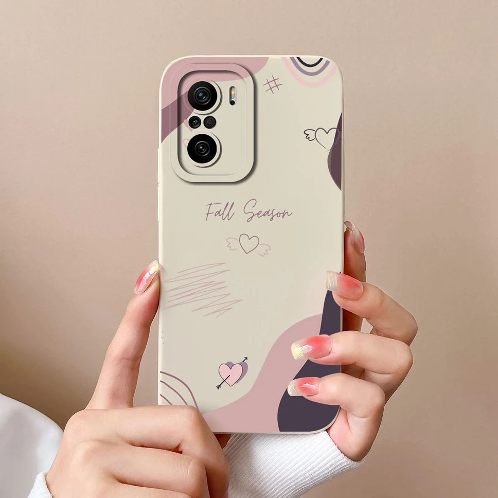 For Xiaomi Poco F3 F3GT F4 Case Fashion Aesthetic Style Liquid Silicone Soft TPU Shockproof Protective Phone Cover Funda Carcasa - view 5