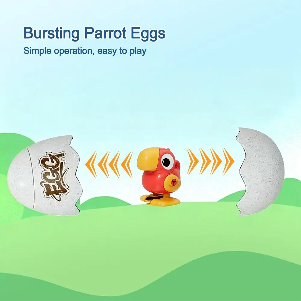 Gifts Cartoon Clockwork Animal Jumping Egg Toy Walking Parrot Wind-up Walking Kids up Chain Animal Running Egg Toys Prank Toy