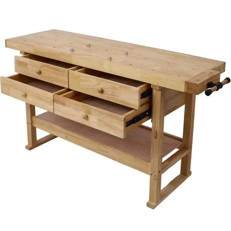 DB 60in steel workbench with 4 drawers wooden workbench for garage workshop and home condition new and used