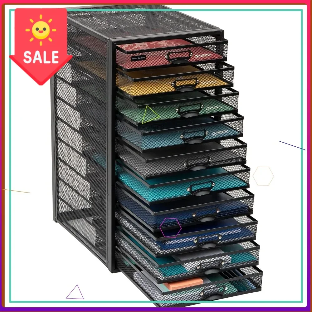 

Hot sales10-Drawer Metal Mesh Desk Organizer for Office Supplies, Crafts & Mail Sorting, Black
