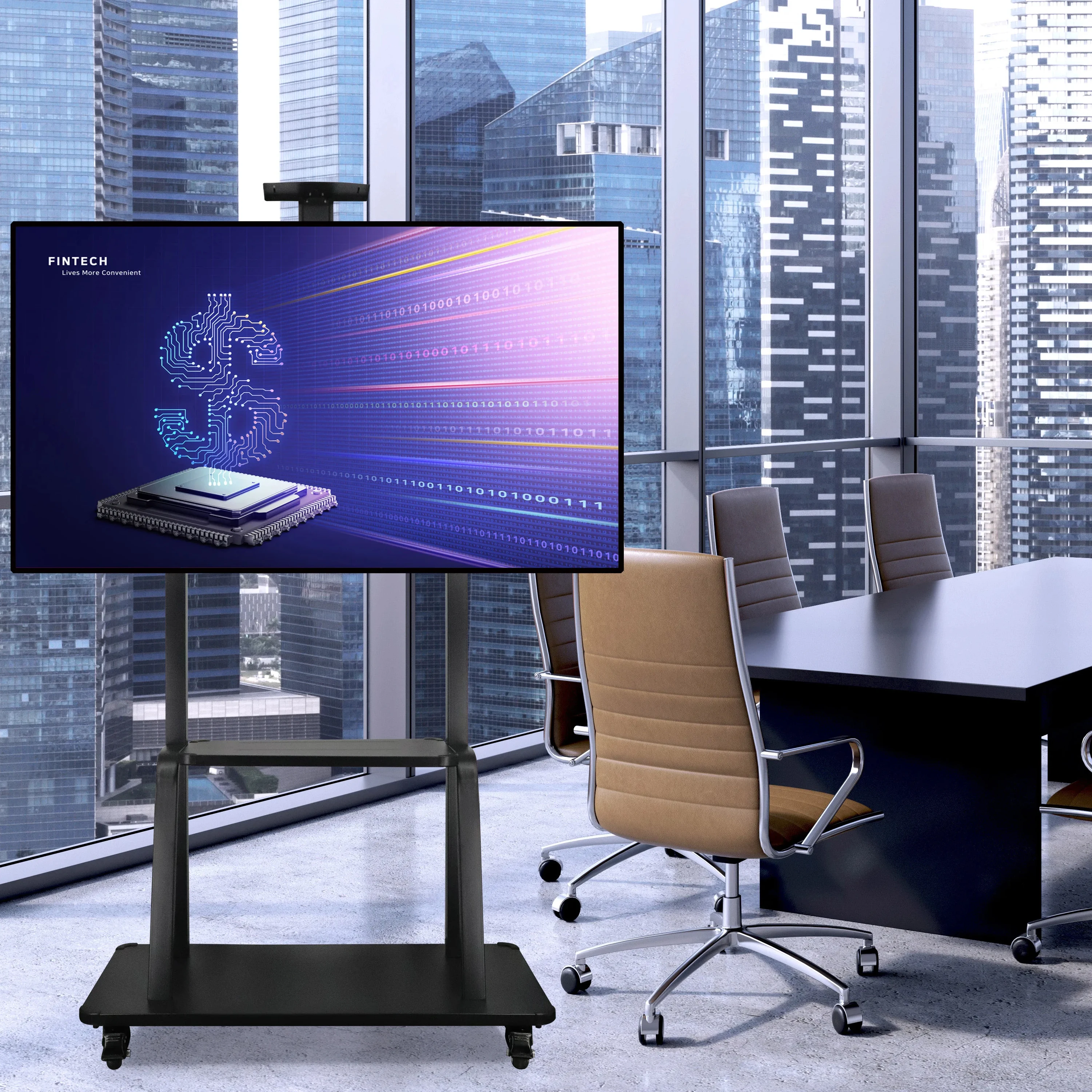Universal LCD Light Emitting Diode TV Floor Bracket Large Size Display TV Cart 50-120 inch TV Cart Bracket Height Adjustable