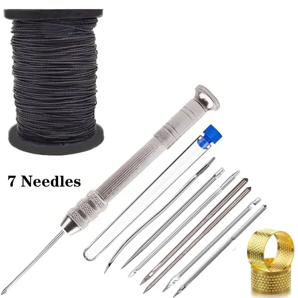 

Multifunctional Leather Sewing Awl Set Professional DIY Craft Punch Stitching Needles Straight Hook Replaceable