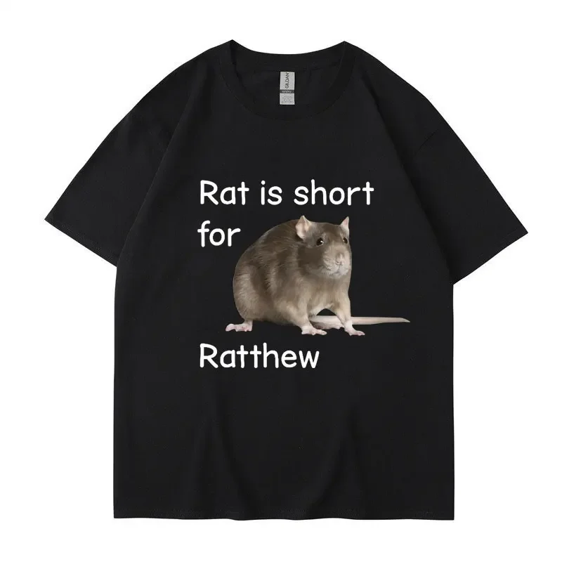Camiseta gráfica con meme de Ratthew, para hombre y mujer, de gran tamaño, divertida, de manga corta, de algodón, informal, estilo streetwear, regalos