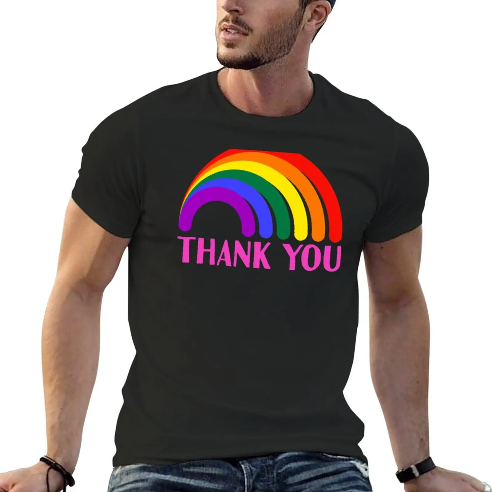 Thank You Rainbow Support | NHS and Keyworkers T-Shirt oversized basketball graphic tees for a boy clothes for men