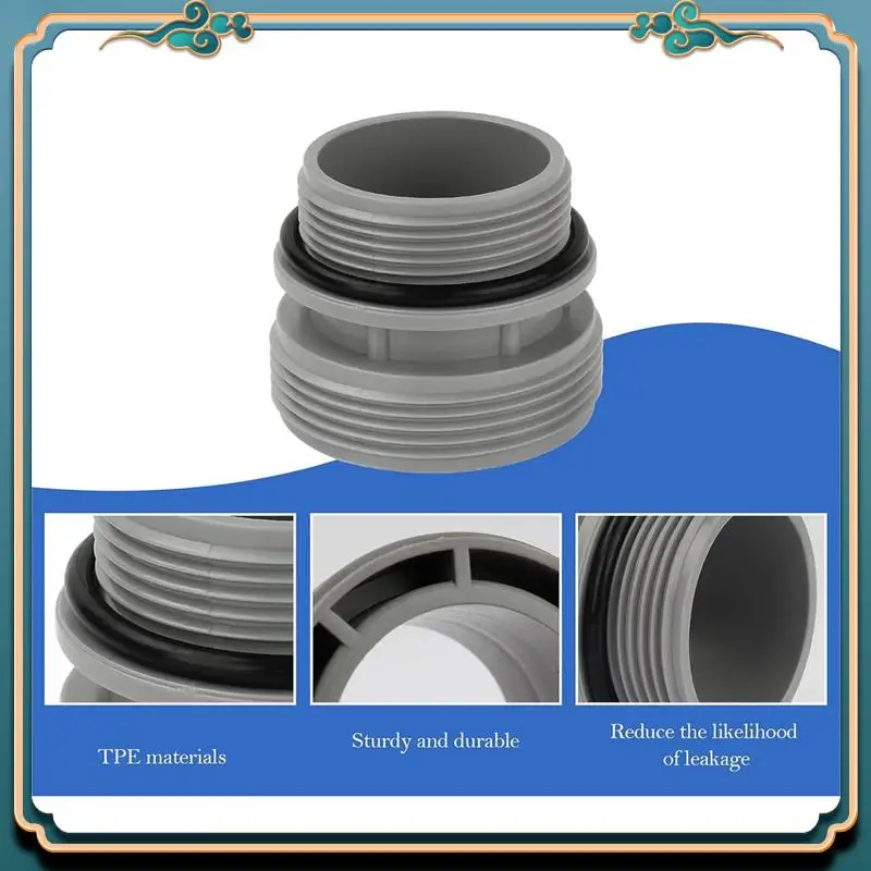 Pool Hose Connector Converting Pool Pumps 1 1/4Inch To 1 1/2Inch, Filters,Heat Pumps To 1 1/2 Inch Hose With Screw-On Nut