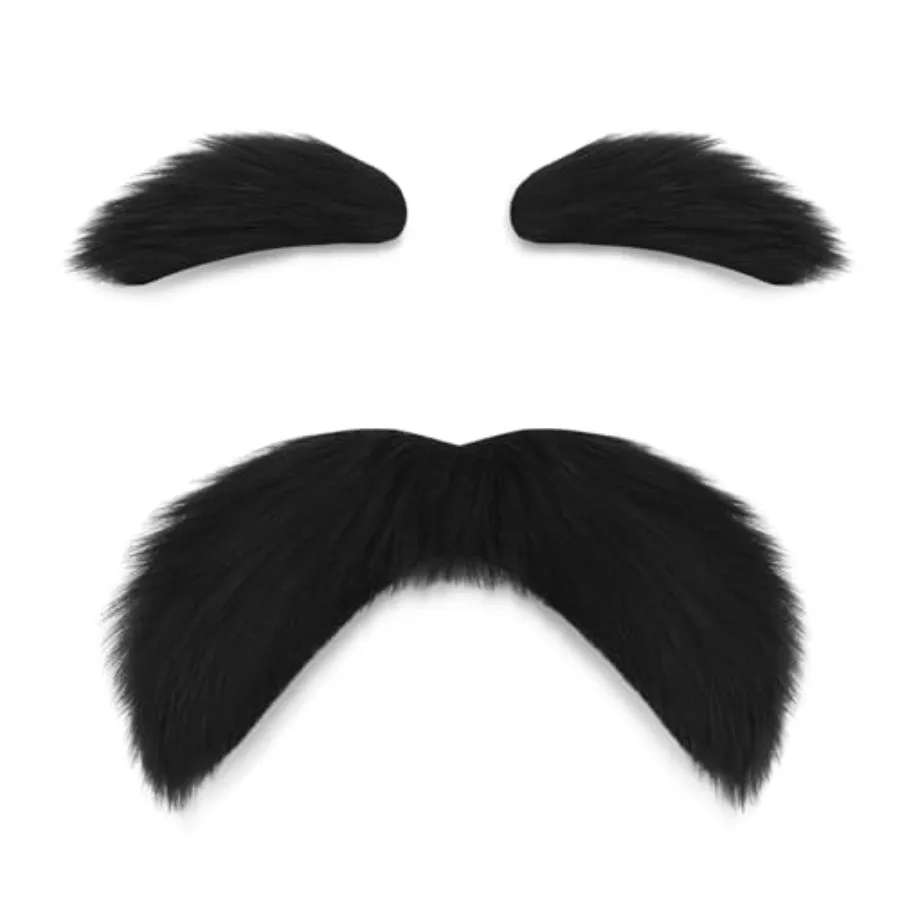 Shzbtdo Bigote y Cejas, Accesorios Divertidos para Disfraces de Cosplay, Bigotes y Cejas Postizas Autoadhesivas 1