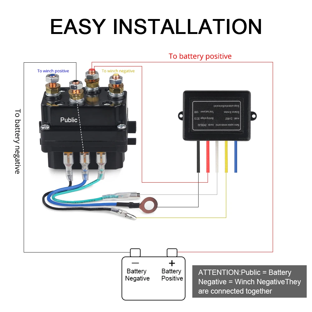 Winch Remote Contactor 12V 250A Winch Control Solenoid Relay Twin Wireless Remote Kit Car Motorcycle Off Roaders Accessories