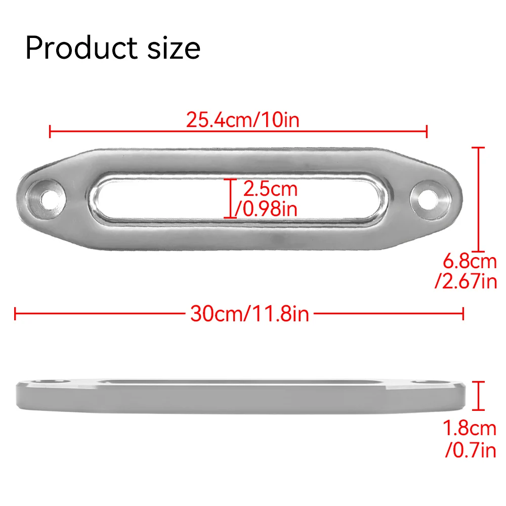 Aluminium 12000 lbs Winch Rope Guide Silver Hawse Aluminum Fairlead Fairlead For Off Road 4WD Guard Rope