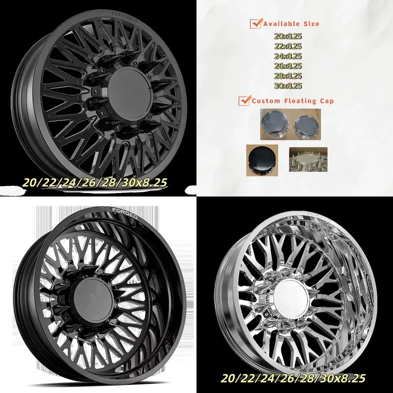 

i OEM 8 10 Lug Forged Car Wheels 8x200 8x225 10x225 Black Off-road for gmc F350 Car Wheels 22/24/ 26/28/30 Inch Dually