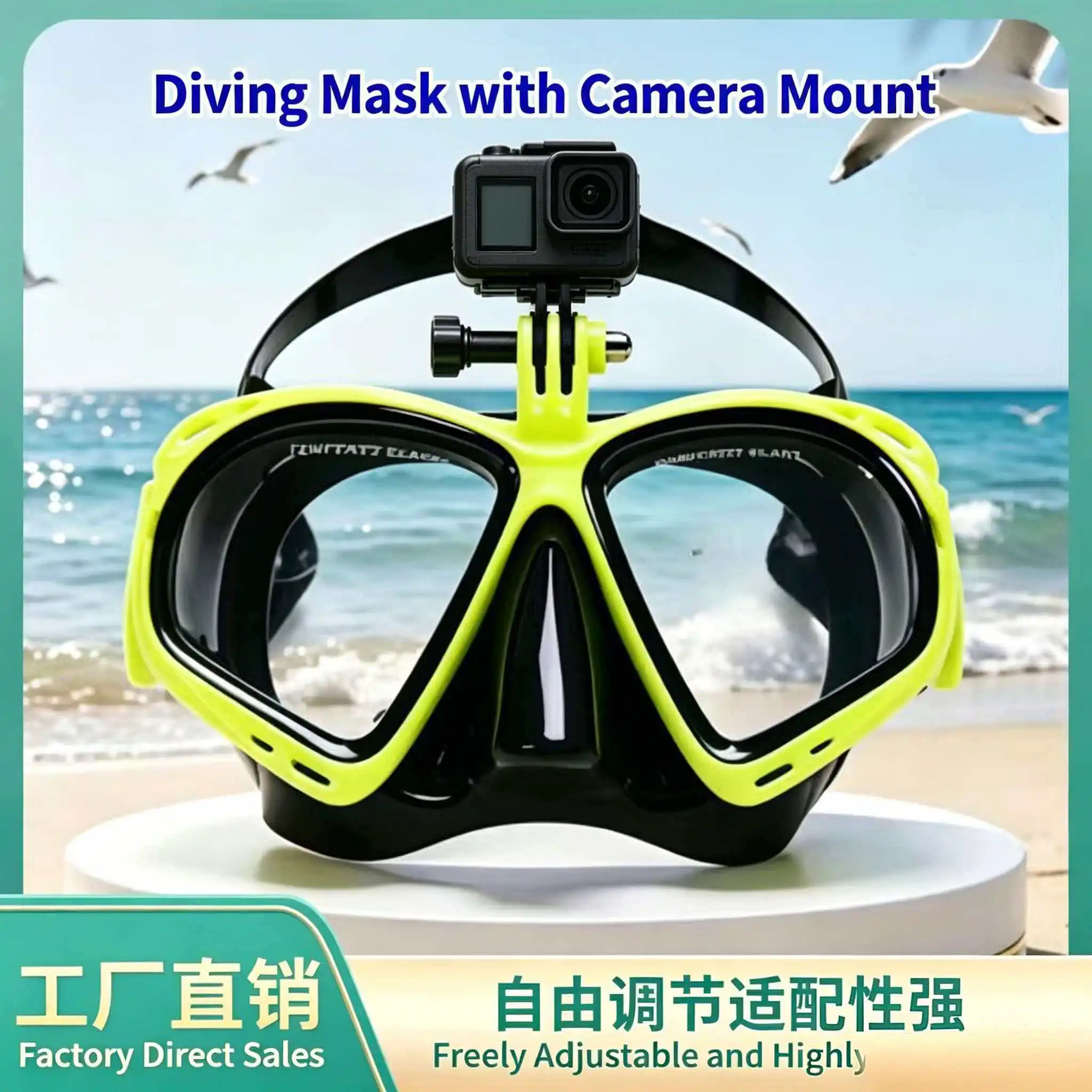 QYQ-Soporte de cámara para máscara subacuática profesional, para Gopro, miopía óptica, buceo, miopía, visión corta,-1,5 a-9,0