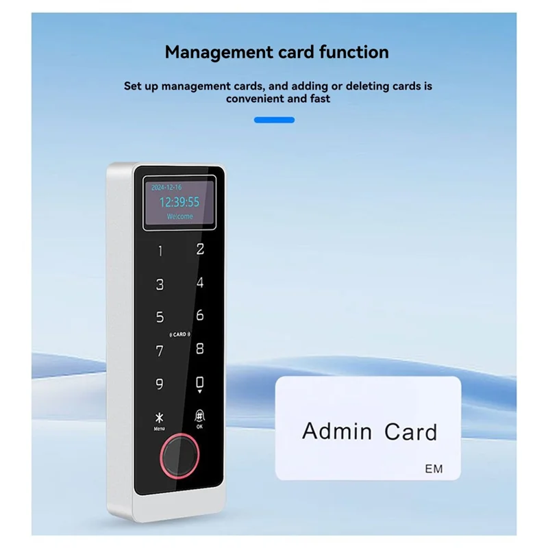 【تصميم أنيق】وحدة تحكم قفل الباب الذكية Tuya Wifi مع شاشة LCD، بطاقة IC لبصمة الإصبع NFC IP67 مقاومة للماء، التحكم في التطبيق