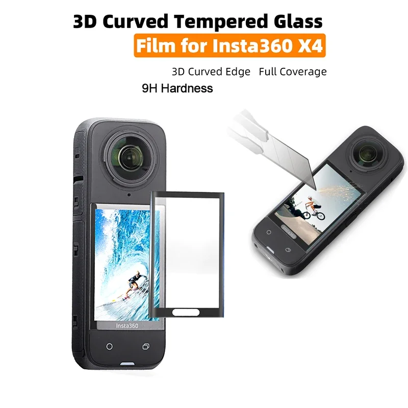 Scratch-proof Protective Film for Insta360 X4 Screen Protector 9H Tempered Glass Oil-proof Film Action Video Cameras Accessories