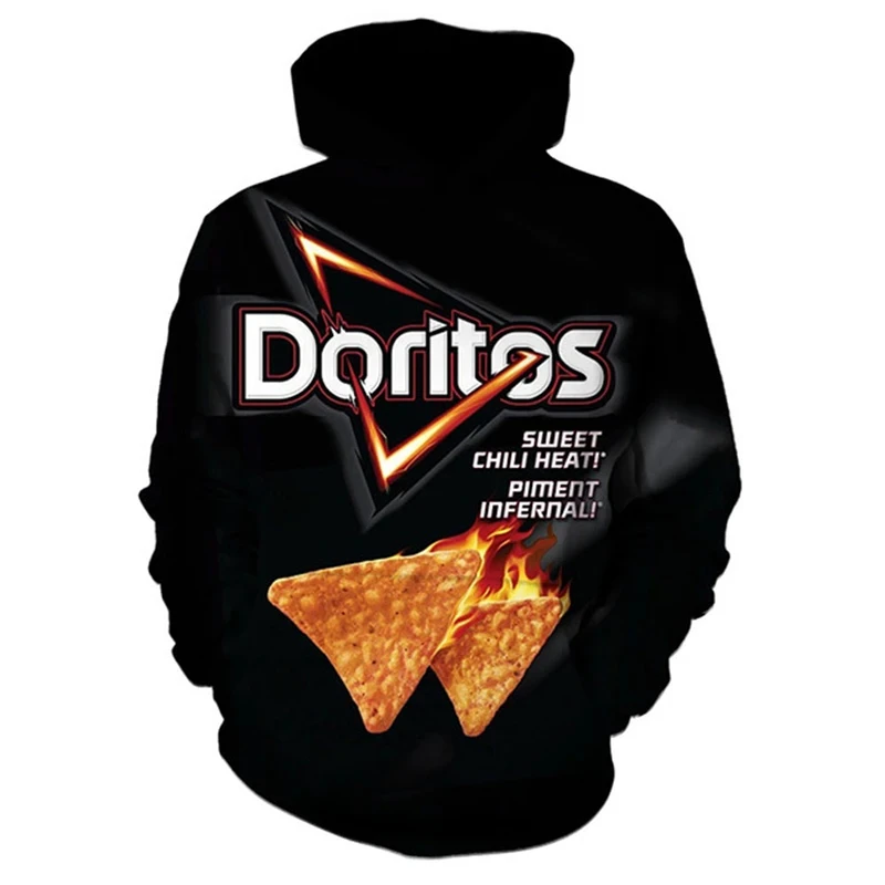 Hoodies Potato Chips Snack Bag Funny 3d Printed Sweatshirts Men Women Hooded Oversized Hoodie Kids Pullover Coat Men's Clothing