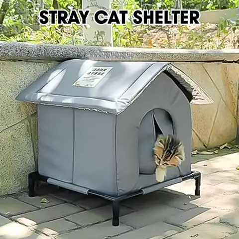 Cat Waterproof Outdoor Pet House Thickened Cat Nest Four Seasons Universal Pet House Home Foldable Washable For Small Pet Supplies
