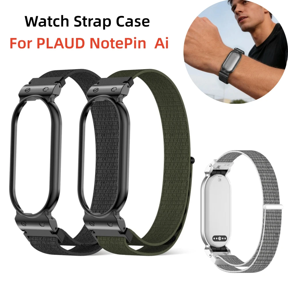 Für PLAUD Notepin Ai Nylon-Armband Metallgehäuse für NotePin S Ai Diktiergerät Handgelenkband Schutzhülle Stoßfest