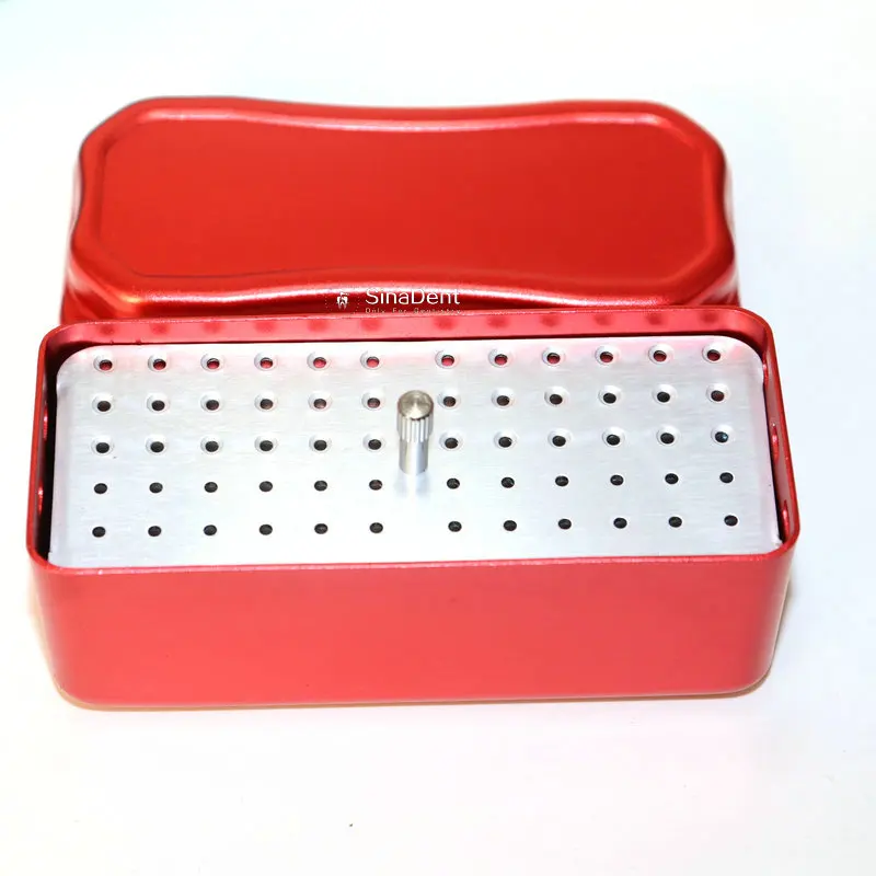 1Pcs Dental Disinfection Box 72 Holes Full Hole Endo Box Dental Diamond Bur Holder Autoclave Sterilizer Case Burs