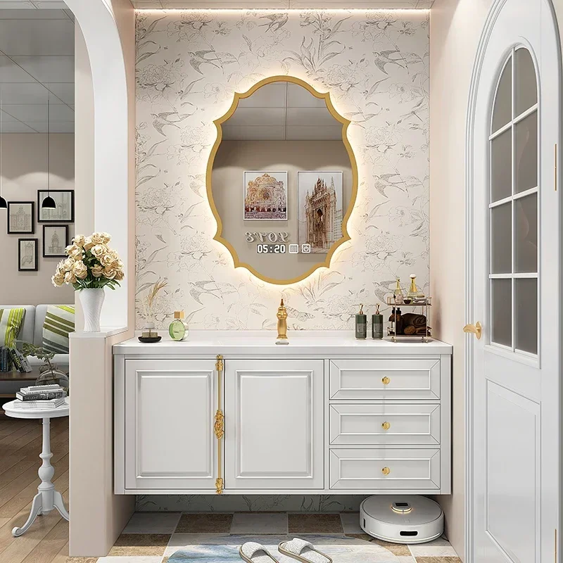 

Sideboards Modern Bathroom Cabinet Oak Integrated Mirror Organizer Bathroom Cabinet Storage Toilet Vestidores Bathroom Furniture
