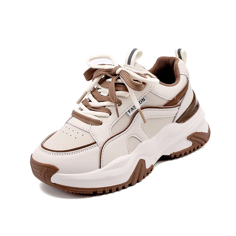 Korean Version New Dad Shoes Women's 2023 Spring Student Versatile Sports Shoes Women's Casual Thick Sole Elevated Shoes
