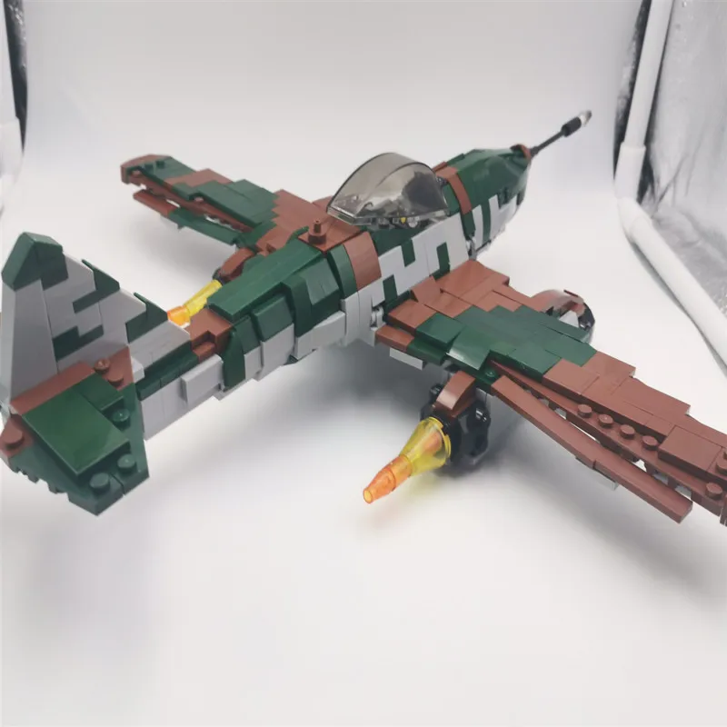 WW2 German Soldier Military Interceptor Fighter Plane Camouflage Assembly MOC Building Blocks Compatible Toys for Children Gift