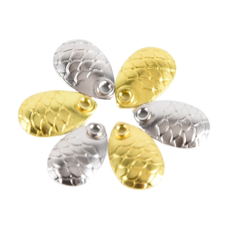 90PCS Fishing Spinner Blades Smooth Metal Copper Nickel Spoons Plaice For Tackle Craft bait tool lure DIY Hard bait accessories