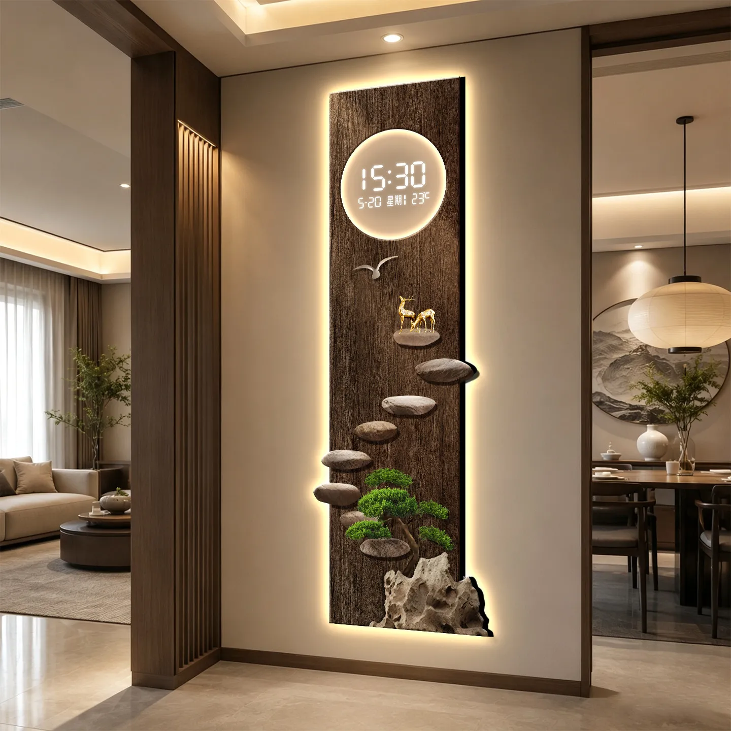 Step By Step Ascending Entrance Led Decorative Painting Clock Home Decoration Living Room Bedroom Staircase Mural Light