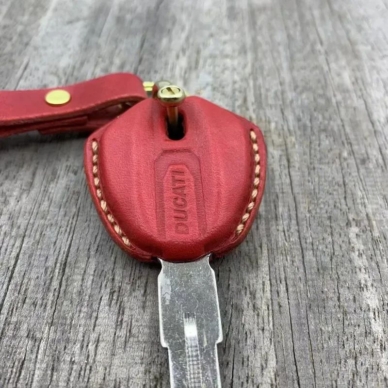 for Ducati 1199 696 Street Fighter Modified Cowhide Handmade Keychain Cover Case