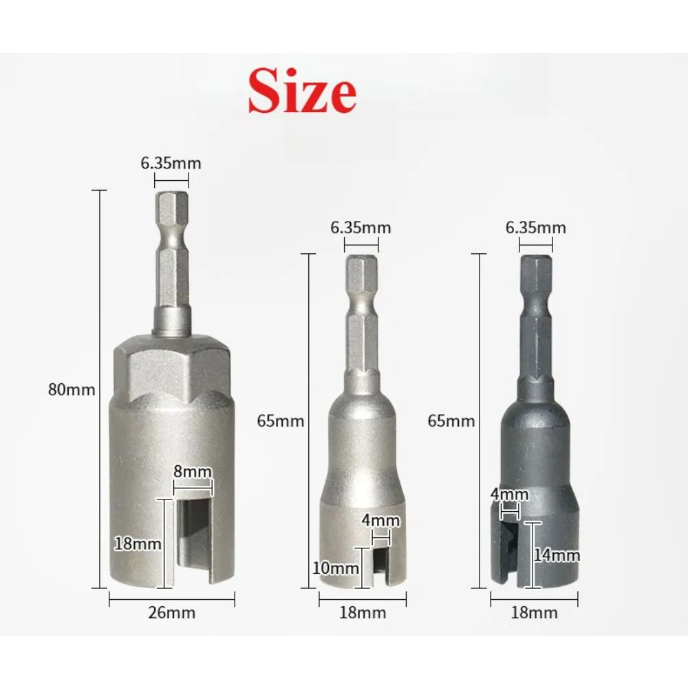 الطبيعية مشقوق فراشة ثقب مفتاح بانة 80 مللي متر 65 مللي متر سداسية مقبض مفك كهربائي الجناح الجوز المقبس أداة #5