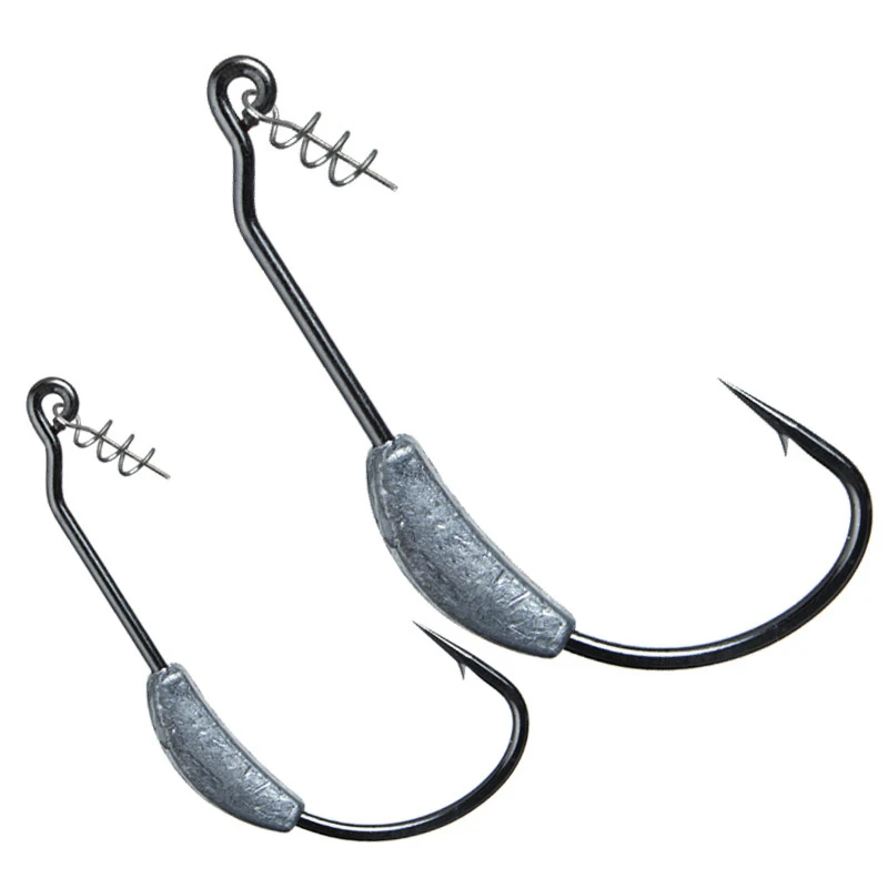 Hameçon barbelé à tête de manivelle, gabarit exposé, hameçons à poisson décalés, adapté au matériel de pêche Texas Rigs, 2g, 2.5g, 3g, 4g, 5g, 7g, 9g