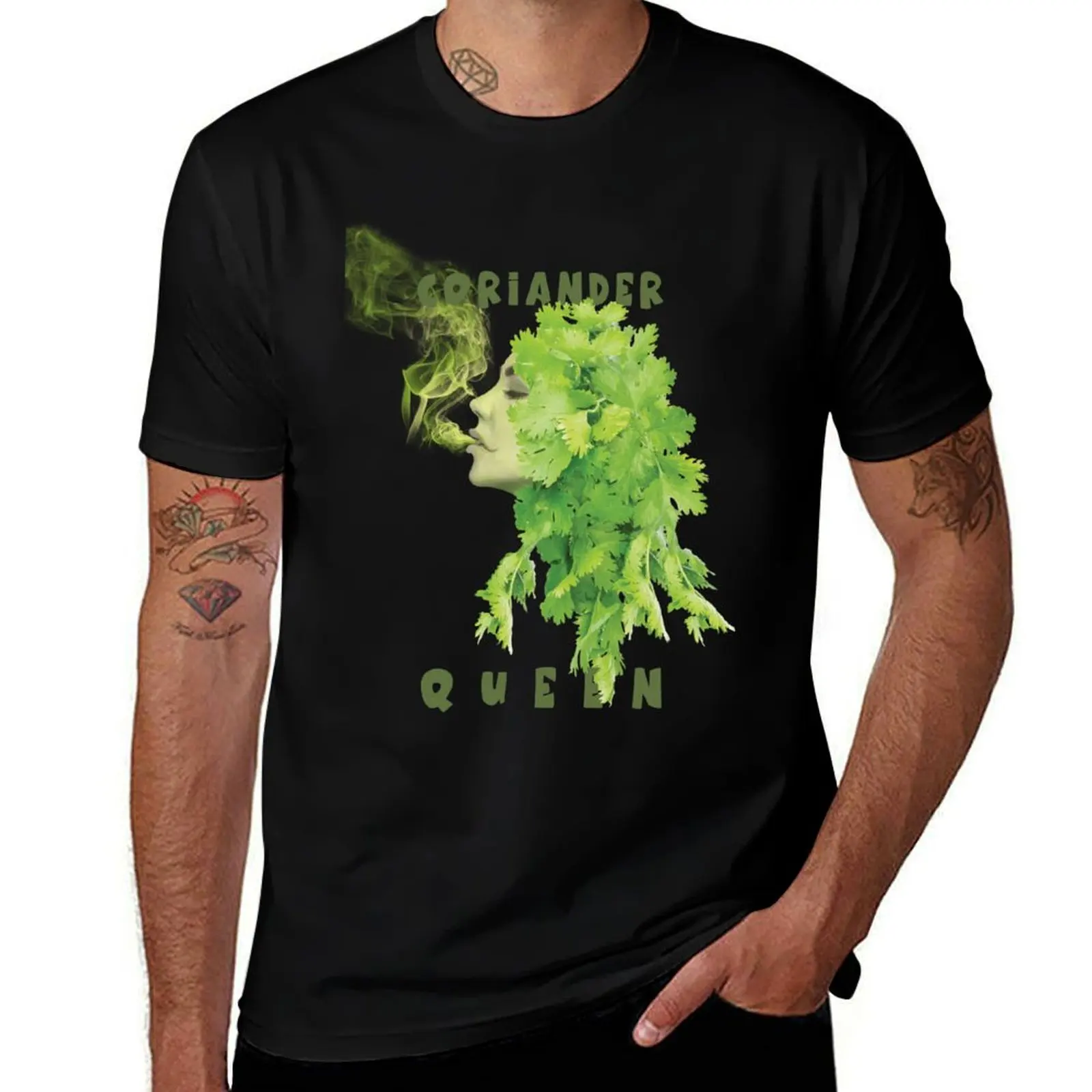 

Coriander Queen,Funny Cilantro, Funny Shirts T-Shirt cotton t shirts high quality anime tshirt T-Shirt