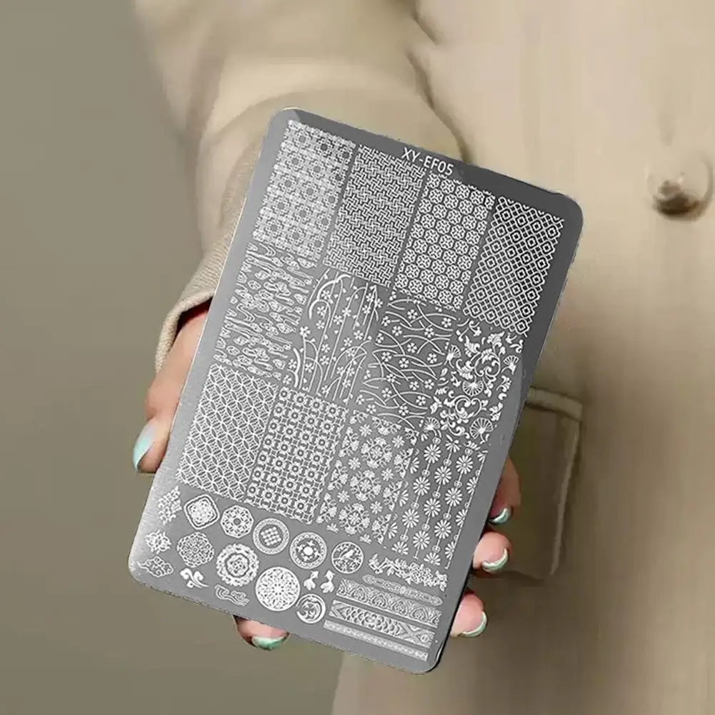 Nail Stamping Plate Plants Tree Geometry Pattern Stamp Template Nail Image Plate Stencil DIY Printing Stainless Steel Nail Tools