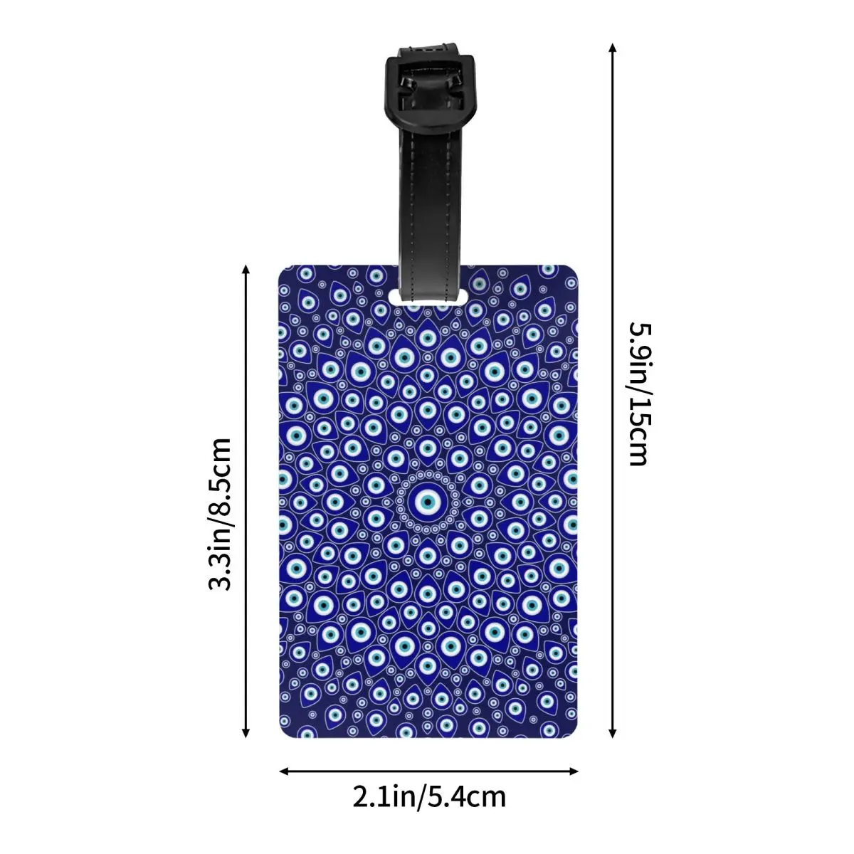 Custom Turkish Evil Eye Circular Luggage Tag for Suitcases Funny Nazar Tribes Amulet Baggage Tags Privacy Cover Name ID Card