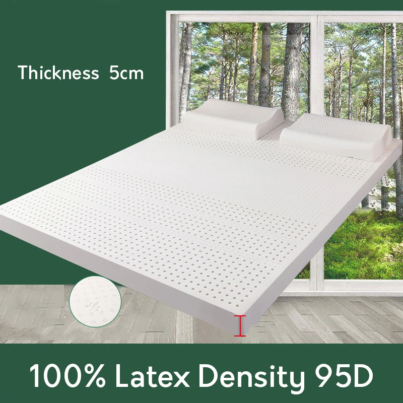 100% Natuurlijk Latex Matras Thailand 10Cm Natuurlijke Latex Matten Rubber Zacht Kussen Tweepersoons Huishoudelijke 1.2/1.5/1.8M Thuismatras