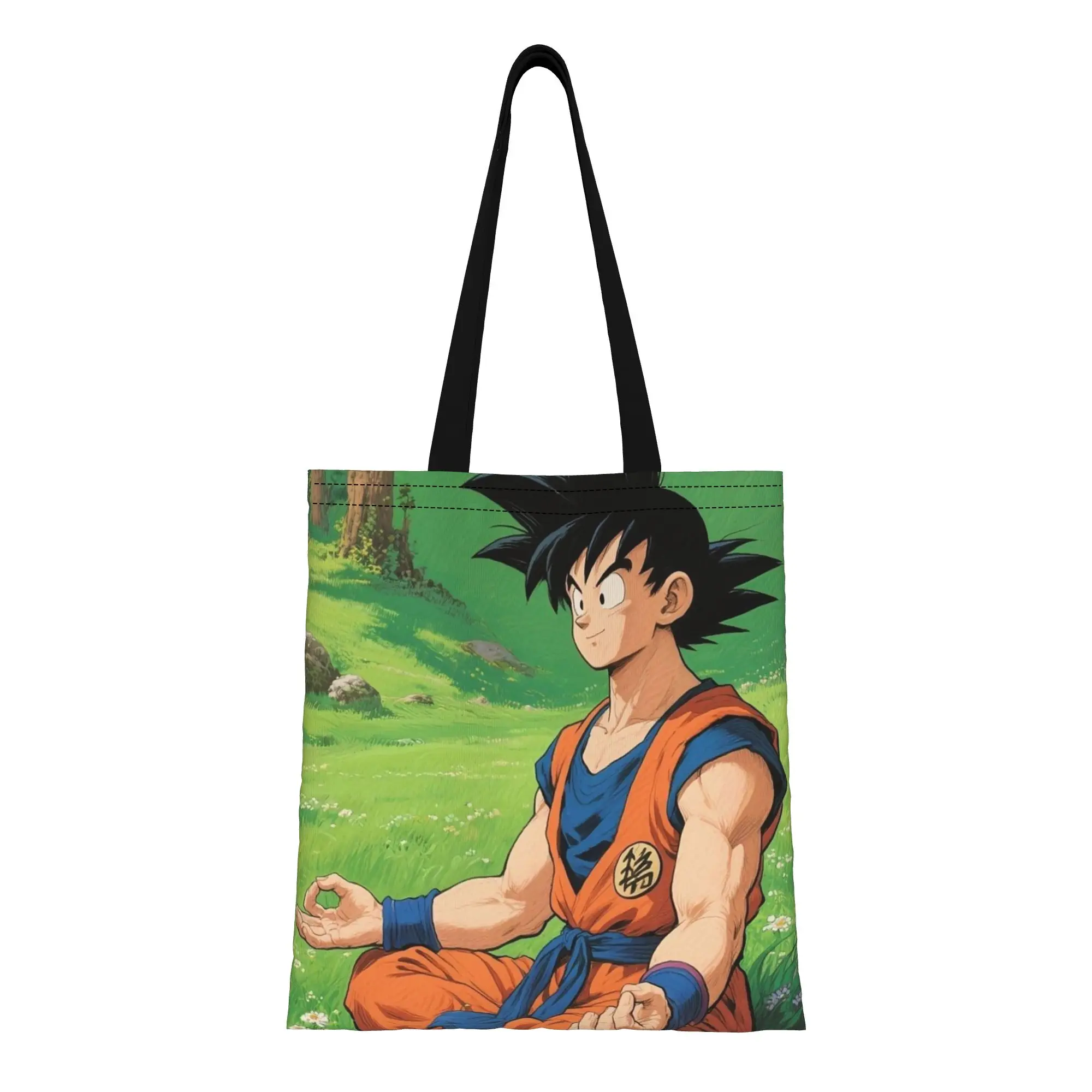 

Сумка-тоут из холщовой ткани с изображением Сон Гоку (30) из Dragon Ball, идеально подходит для путешествий, женская сумка с верхней ручкой, к началу учебного года.