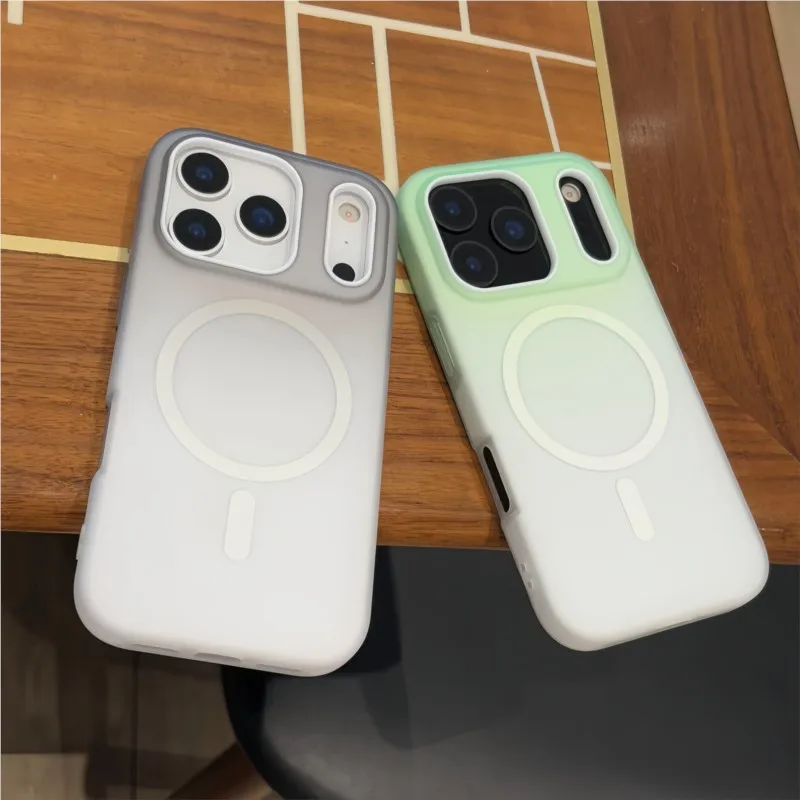 2 IN 1 Gradient Color for Magsafe Magnetic Case for IPhone 17 Air 16 15 14 13 12 Pro Max Shockproof Wireless Charging Cover Skin