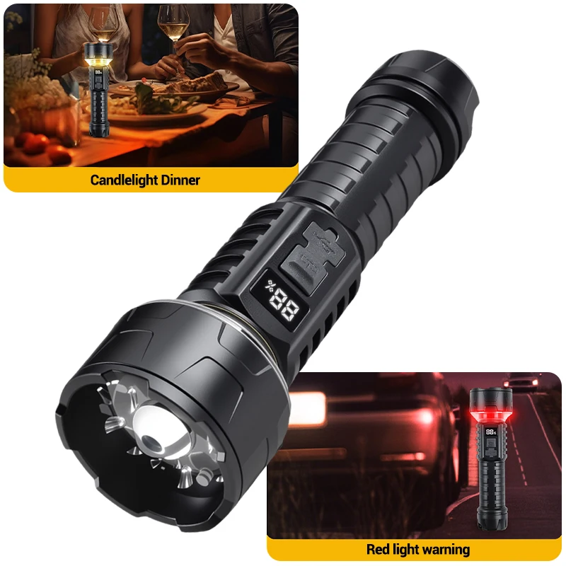 COB LED Taschenlampe Wiederaufladbare Laterne 7-core Camping Taschenlampe Rot Licht Waming Lampe Kann Stativ Outdoor Wandern Notfall Installieren