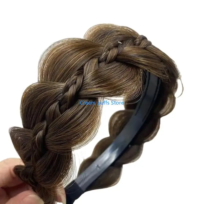50LE Fishbone Twist Braid Headbands Synthetic Fiber Hair Styling Wigs Hairhoop For Quick Hair Styles Hair Shaping Accessory