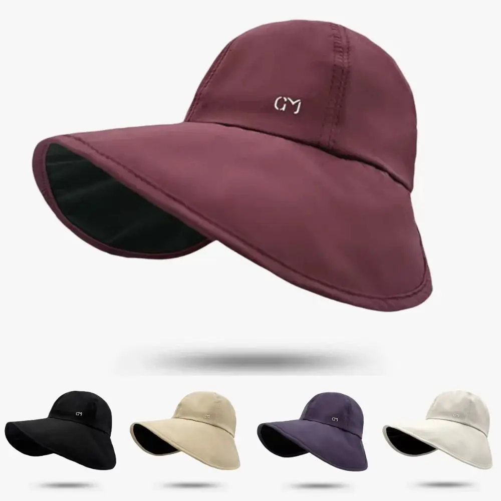 Fashion Wide Brim Women's Sun Hat UV Protection Quick-drying Fisherman's Hat Waterproof Foldable Cycling Cap Summer Outdoor