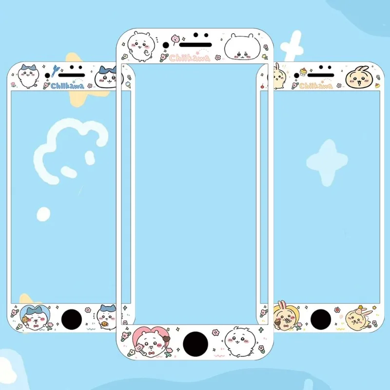 Chiikawa Classic Colorful Tempered Glass Screen Protector Cute Cartoon Film for IPhone 7 8 Plus Anti Scratch Phone Screen Guard