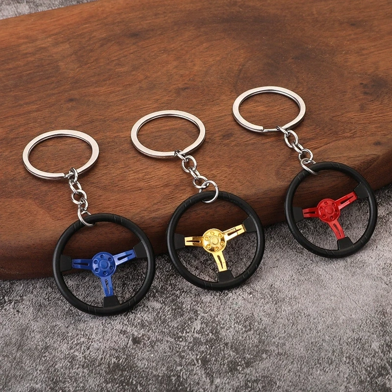 DIY Popular Jewelry Fashion Keychain KeyRing Bearing Style Auto Car Wheel Wholesale Steering Part Jewelry