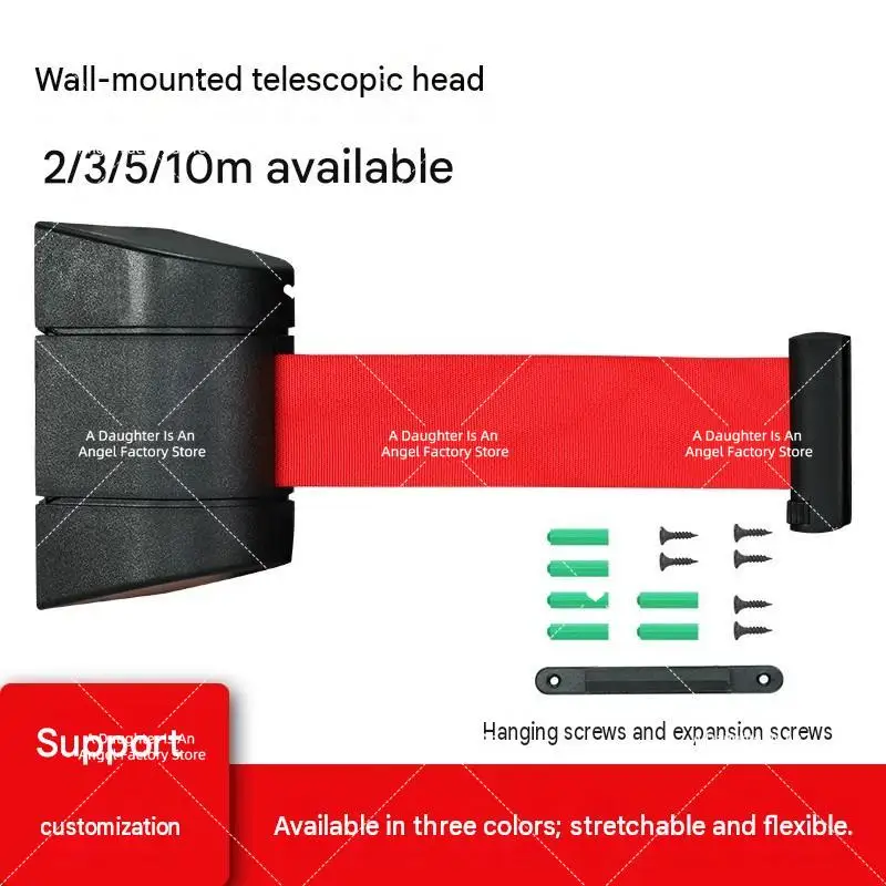 5m 10m Wall Mounted Bollard Barriers Plastic Retractable Belt With Magnet Fence Guardrail Warning Tape