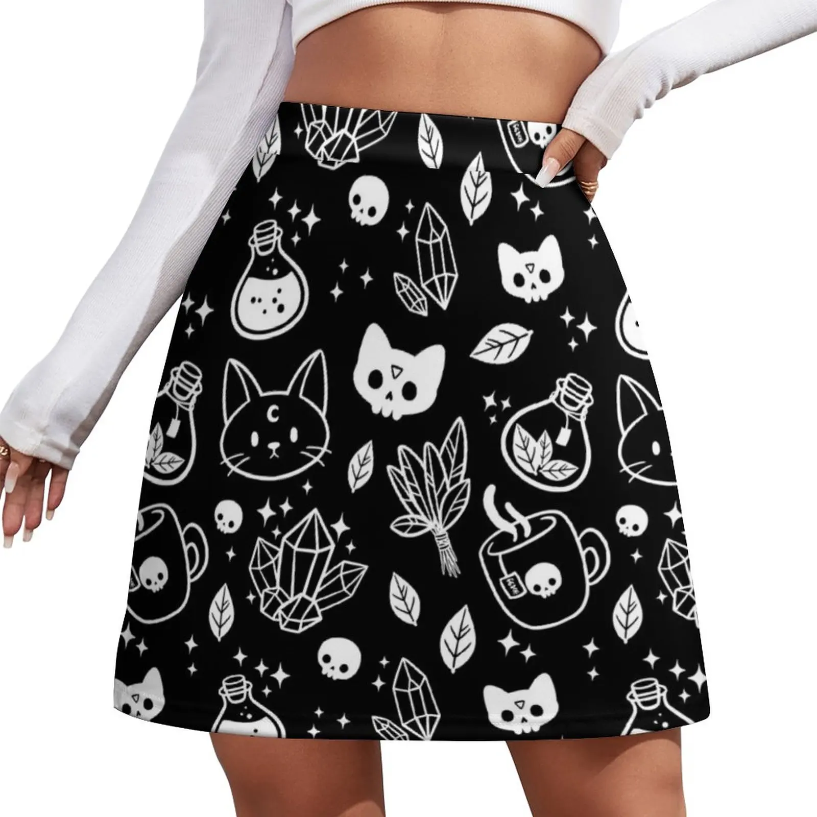 Herb Witch // Black and White | Nikury Mini Skirt korean luxury clothing mini skirt Sexy mini skirt