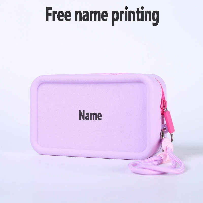 Silicone Square Bag, Free Name Printing, Makeup, Coin Purse, Travel, Toiletries, Handbag, Personalized Customization