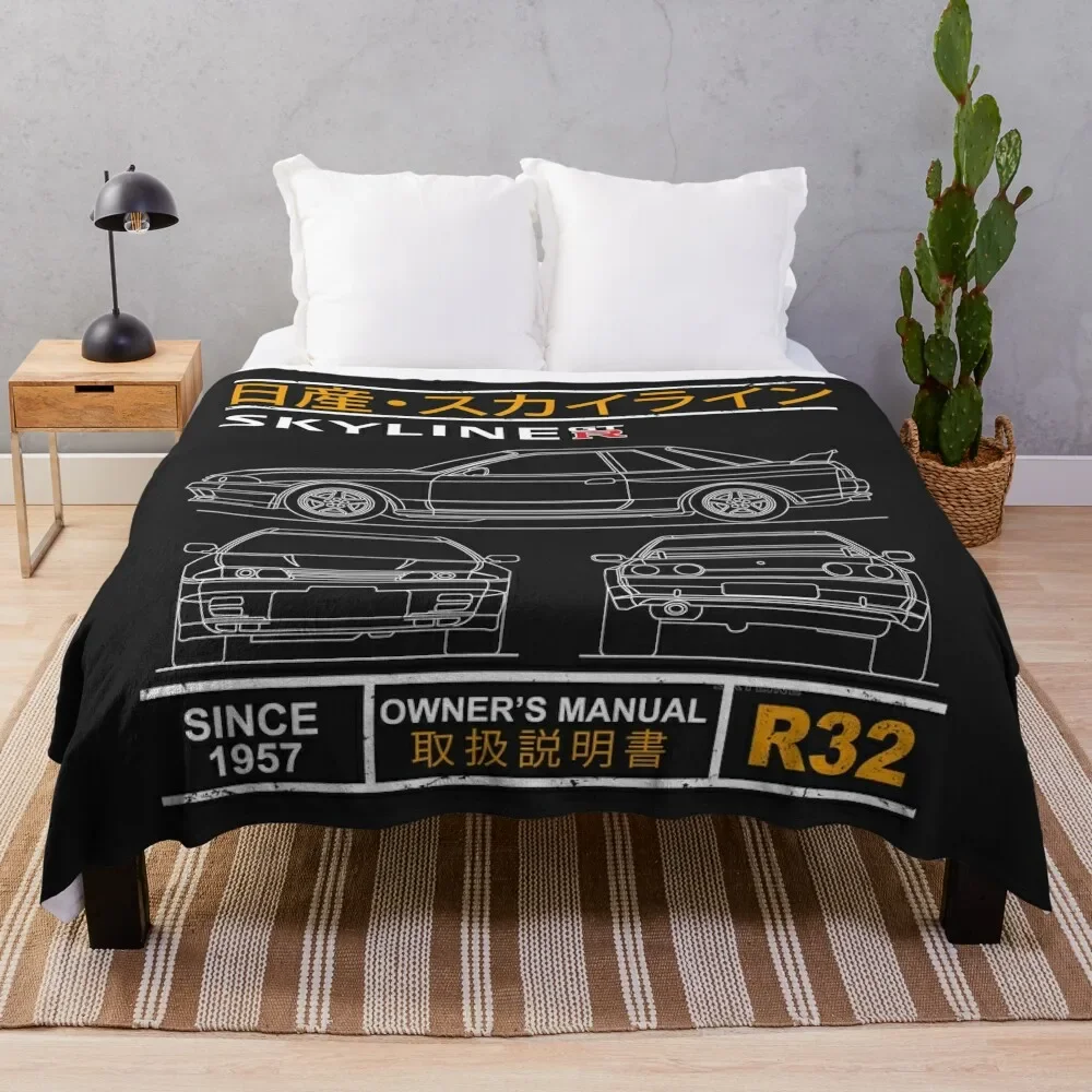 

Blueprint of the Skyline R32 Throw Blanket Blankets For Baby Sleeping Bag bed plaid Blankets