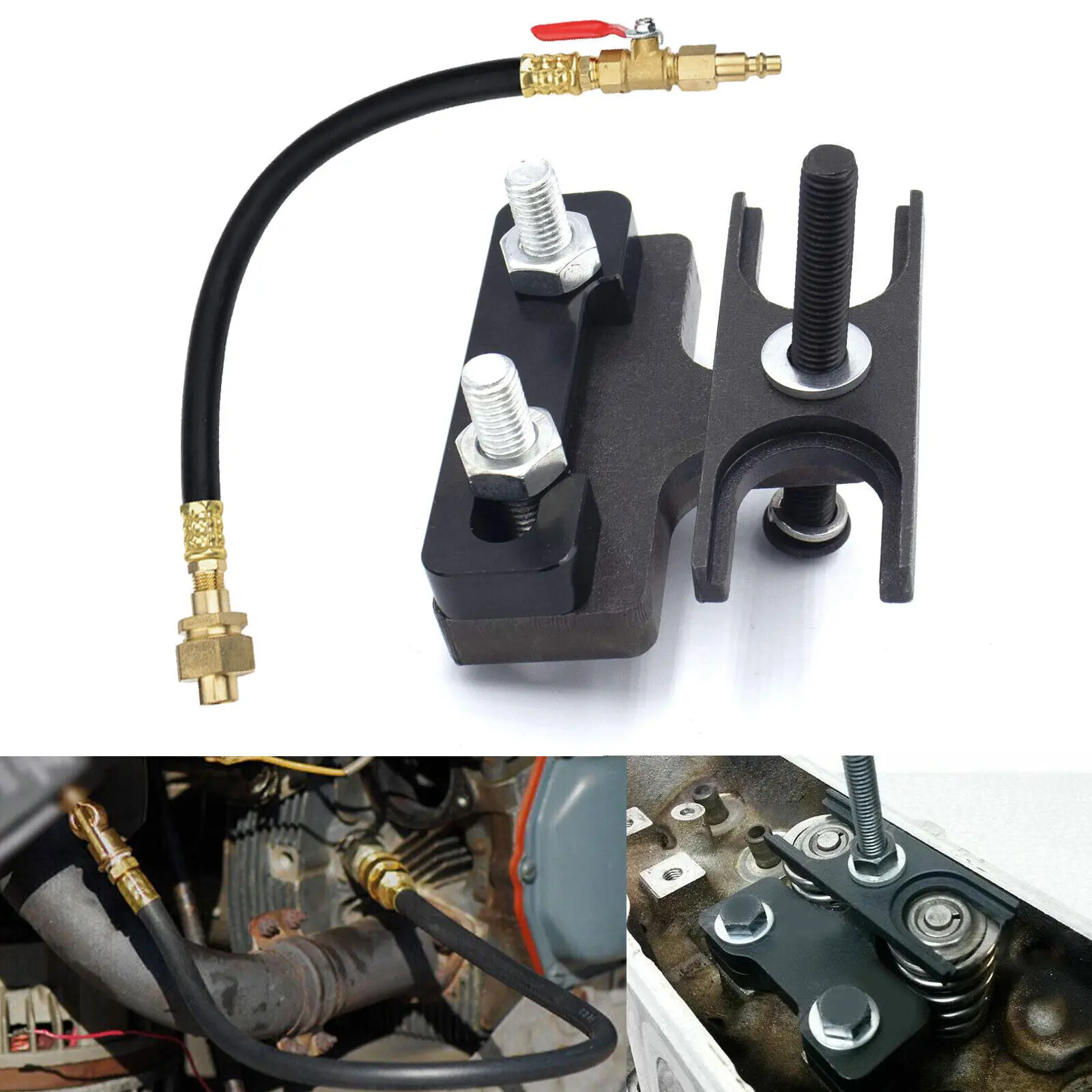 LS LS1 Engine Valve Spring Compressor & Air Valve Holding Hose Tool For GM Chevy