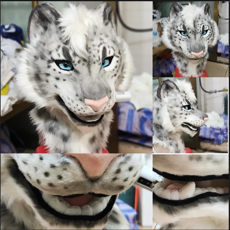 

Kemono Base Mask Movable Jaw Felidae Fursuit Kig Beast Suit 3D Printed Skull Costume DIY Accessories Cosplay Mask for Kigurumi