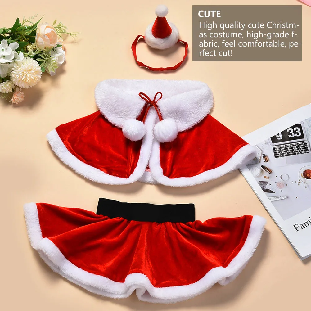 مجموعة واحدة من ملابس عيد الميلاد للأطفال، تنورة عطلة حمراء، زي تنكري قابل للتنفس للاحتفال بالمهرجانات للفتيات