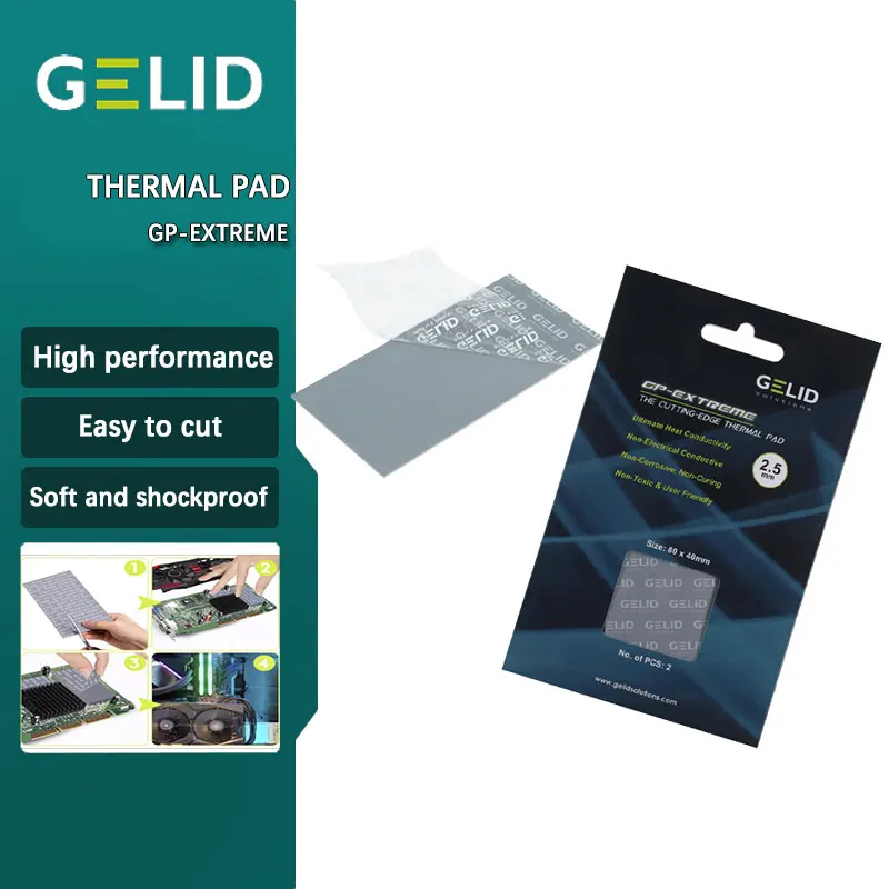 GELID Thermal Pad GP-EXTREME 12W CPU/GPU Graphics Card Motherboard high-performance Pad Heat Dissipation Silicone Pad Multi-Size