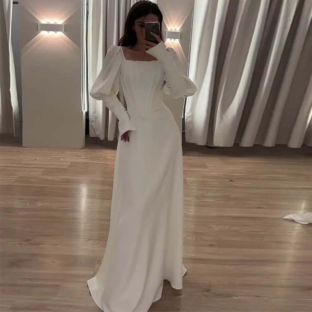 Womens Dresses 2024 New Long Dresses Fashion Simple Square Neck Long Sleeve Elegent Slim Evening Party Dresses Sexy Dress