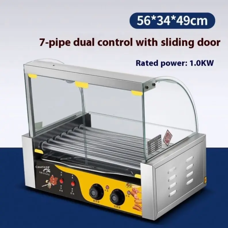 Anduuk mesa grelhada salsicha tubo de aquecimento elétrico comercial/casa salsicha cachorro quente rolando máquina grelha elétrica